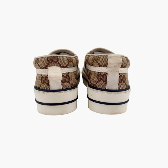 Gucci Tennis 1977 Beige GG Canvas Slip On Sneakers Shoes Size 37 US 7 Women's - Picture 6 of 13